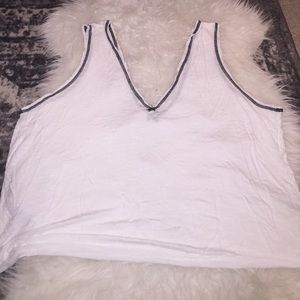 Deep V white tank