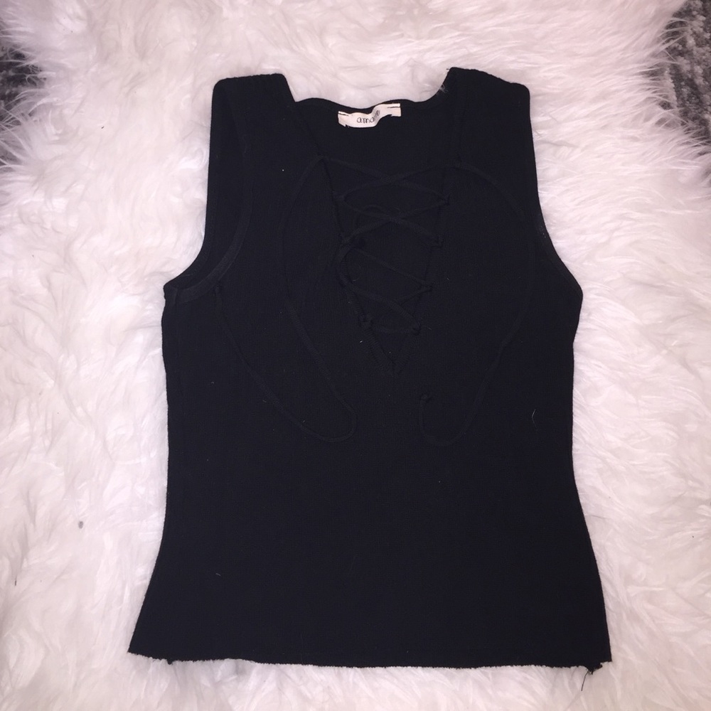 Lace up sweater tank