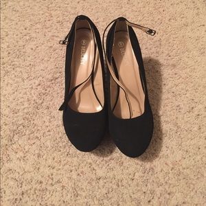 Six inch platform heels.