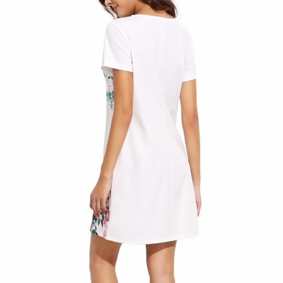 Floral Print Short Sleeve Dress XS-L - Picture 3 of 5
