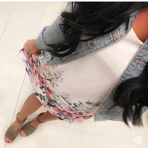 Floral Print Short Sleeve Dress XS-L - Picture 4 of 5