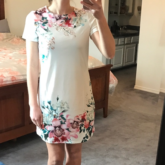 Floral Print Short Sleeve Dress XS-L - Picture 5 of 5