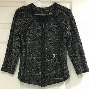 ANN TAYLOR | KNIT ZIP FRONT JACKET