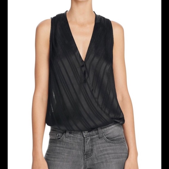 GUESS Crossover V-Neck Sleeveless Black Bodysuit - Picture 3 of 3