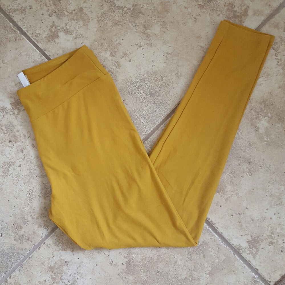 Lularoe OS leggings Mustard gold color