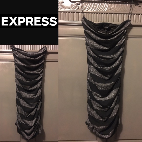 Express Ruched Strapless Dress - Picture 4 of 4