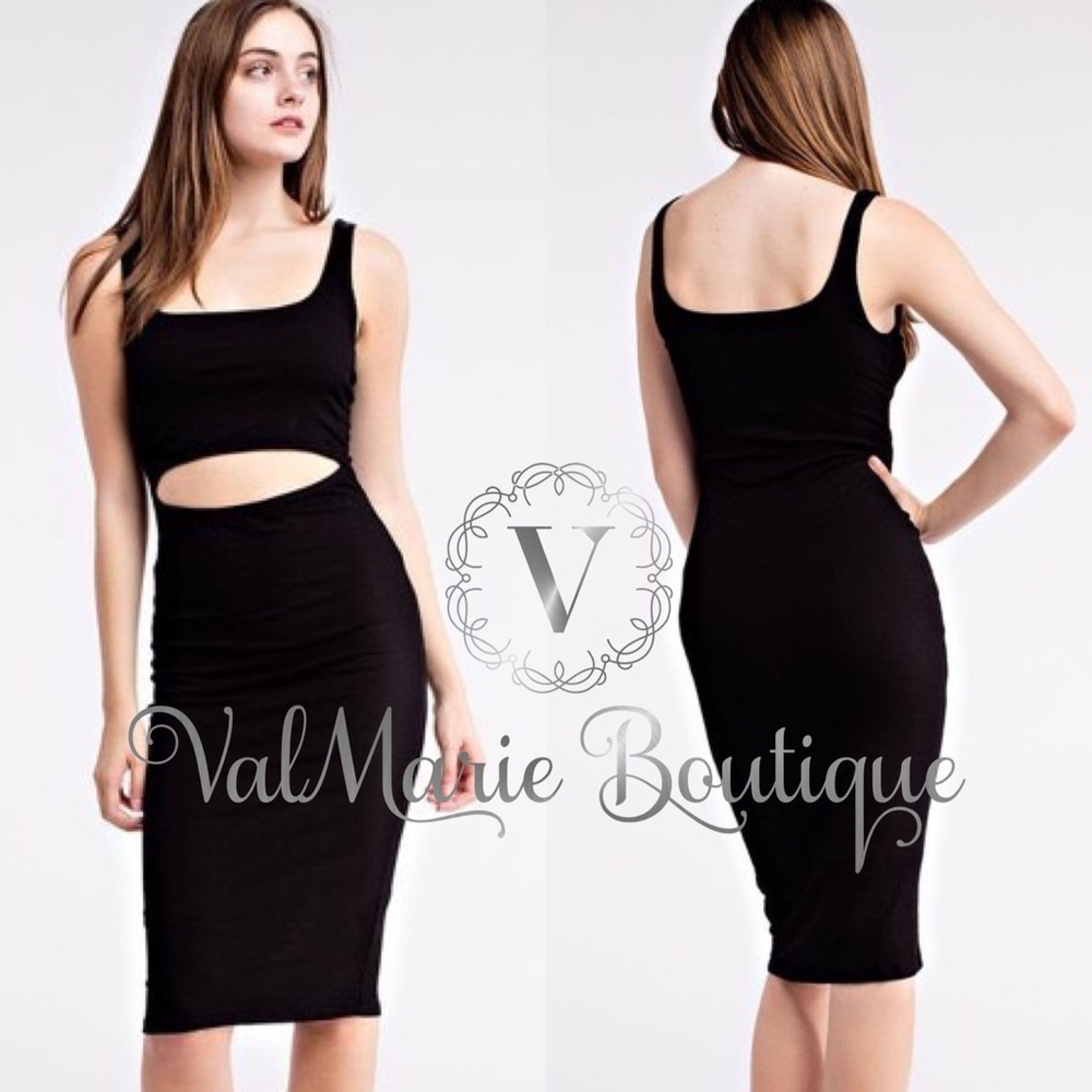 SEXY BLACK BODYCON DRESS - Picture 2 of 3