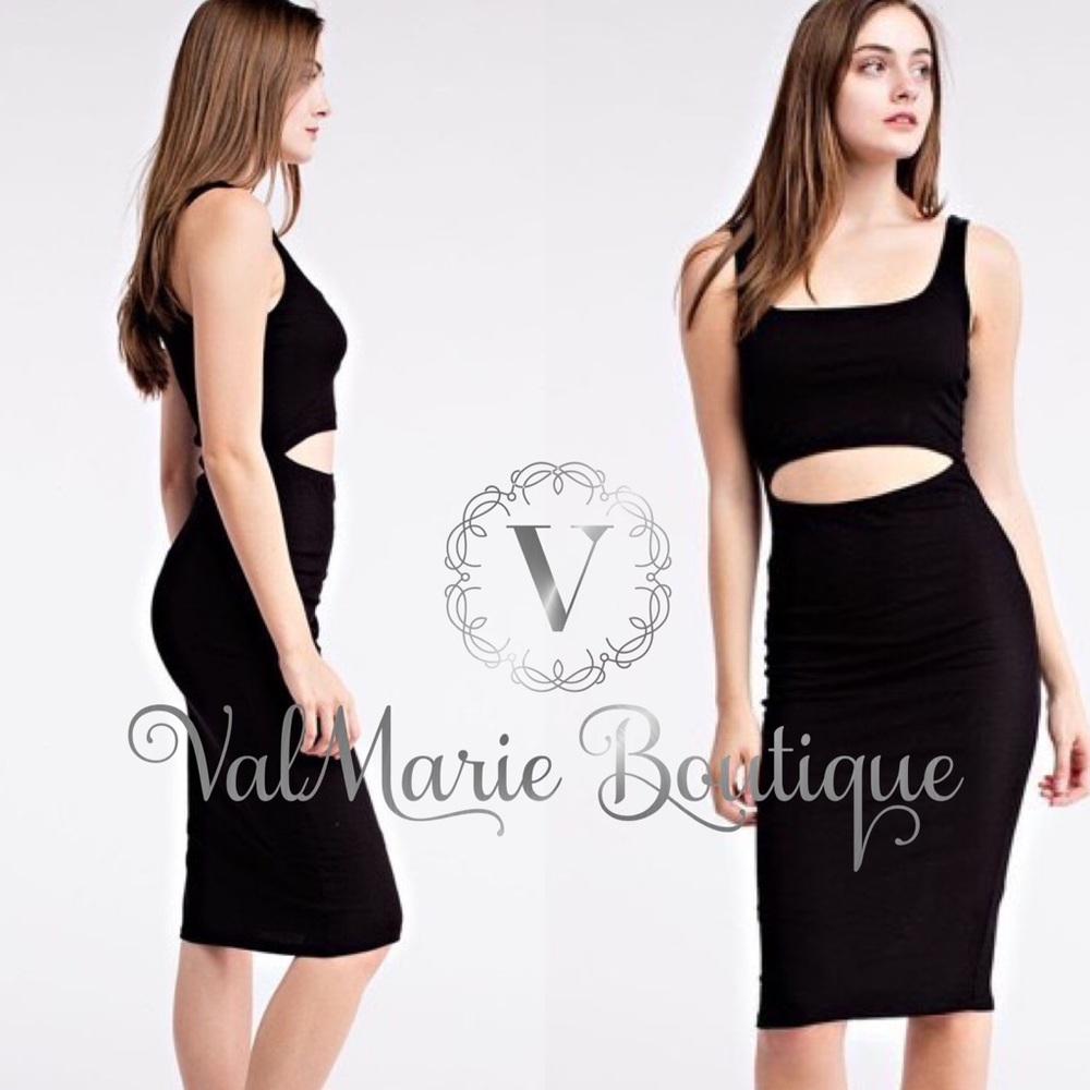 SEXY BLACK BODYCON DRESS - Picture 3 of 3