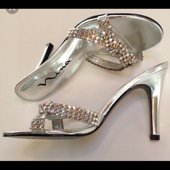 NiB Nina New Years Eve rhinestone  heels 8 1/2 - Picture 3 of 5
