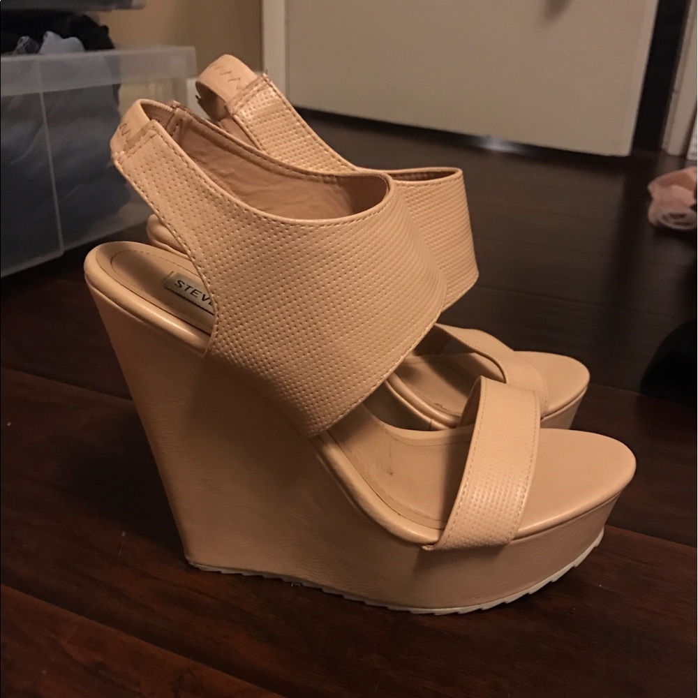 Steve Madden platform wedges cream