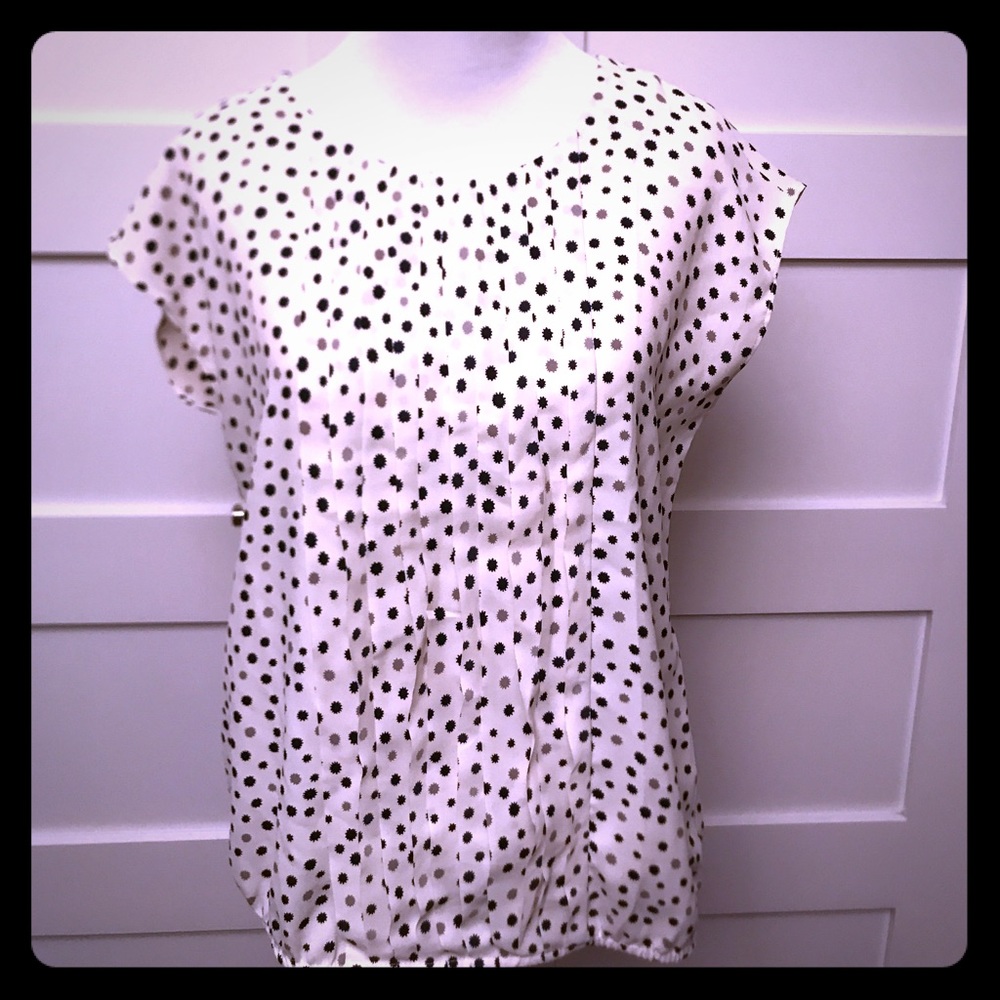 Ann Taylor Loft Pleated Top with Elastic Bottom