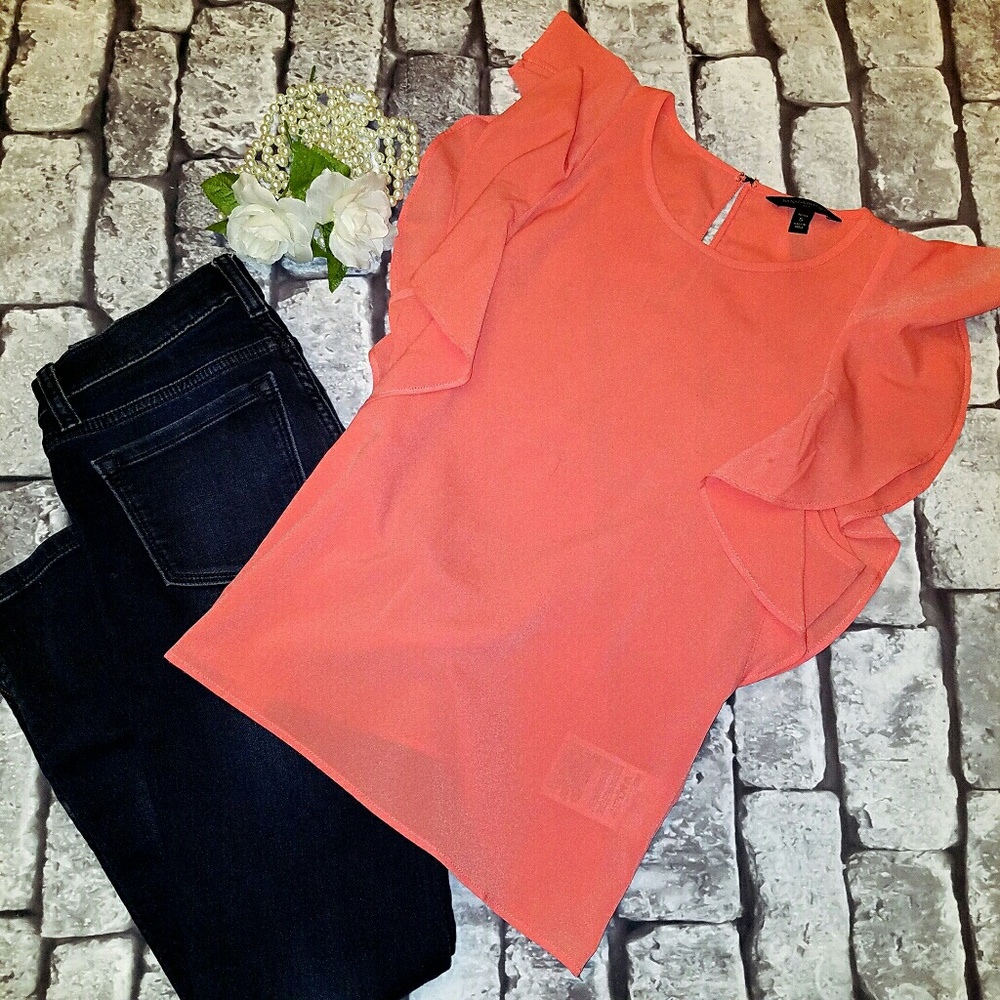 Brand New!!!! Ruffled Sleeve Top