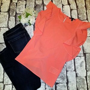 Brand New!!!! Ruffled Sleeve Top