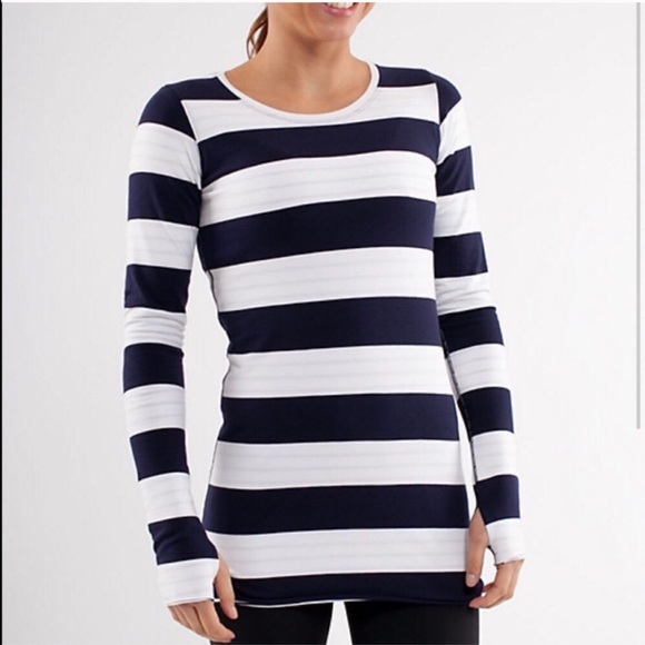 -Sold-Reversible Striped Lululemon Long Sleeve Top - Picture 2 of 6