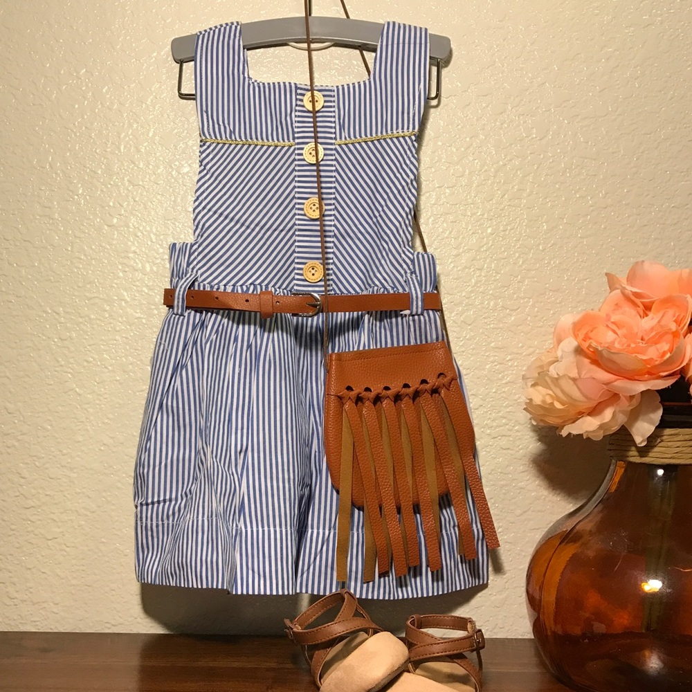 Blue + White Striped Dress