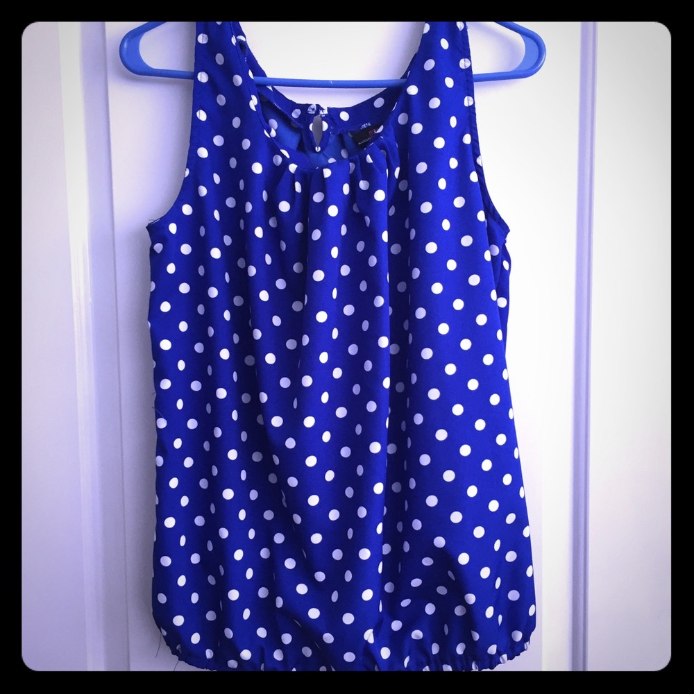 Millennium sleeveless polka dot blouse