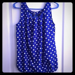 Millennium sleeveless polka dot blouse