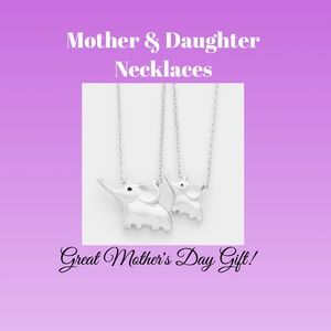 Elephant Mother & Daughter Necklaces-2 Pcs-Nice!!