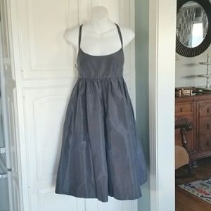 NWT J Crew Charcoal Grey Silk Taffeta Dress 6