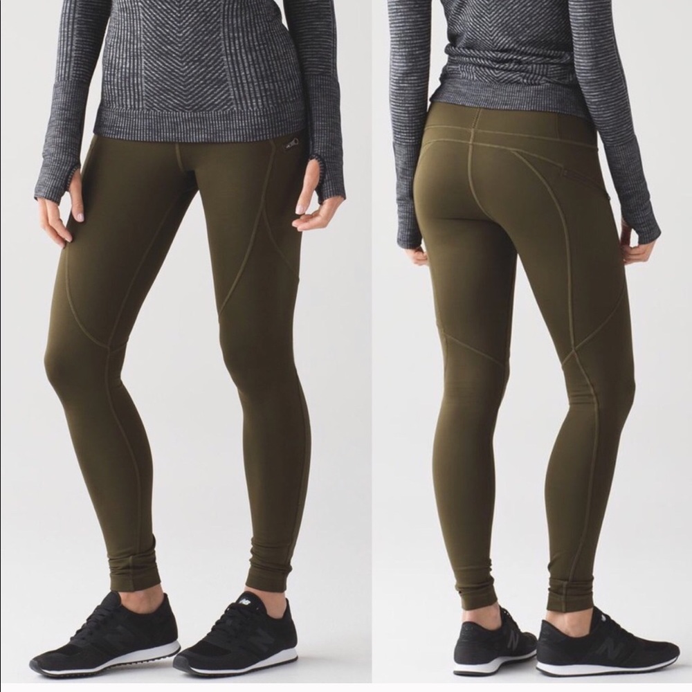 NWOT First mile tech lululemon army green leggings