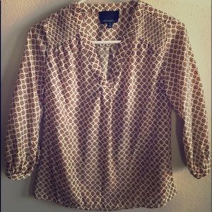 Cream and Orange Blouse