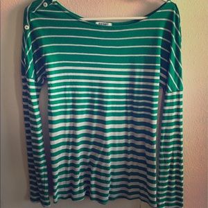 Green and Gray stripe shirt