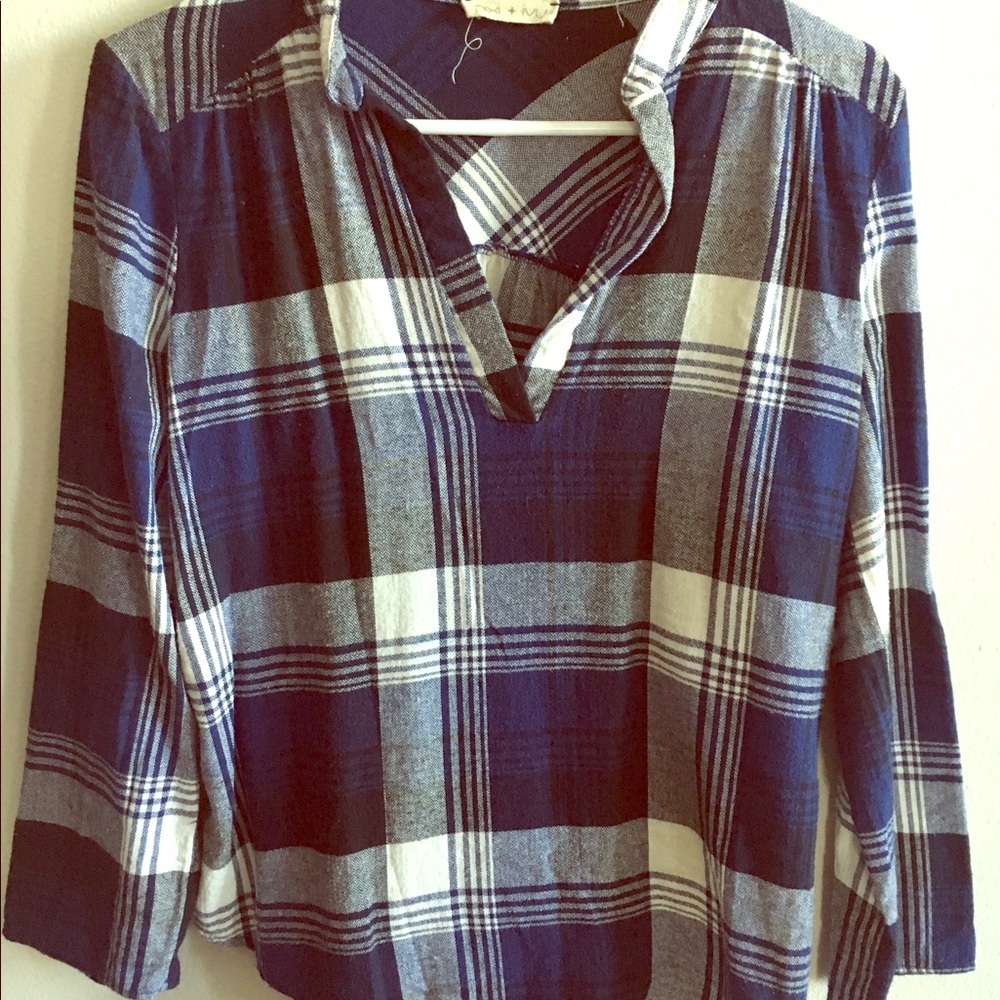 Navy plaid shirt