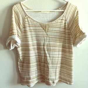Tan stripe crop top