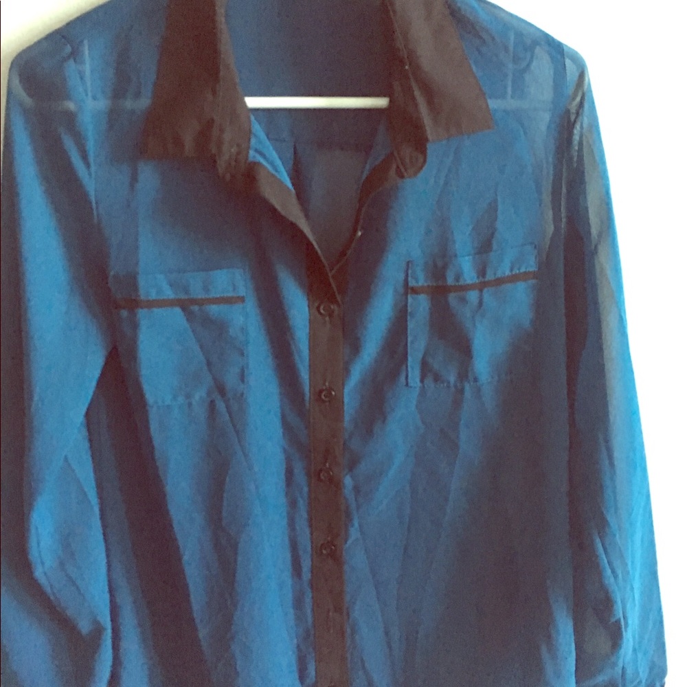 Blue sheer blouse