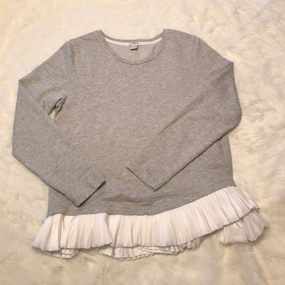 J. Crew Factory Tops - J.Crew Pullover with Ruffled Hem