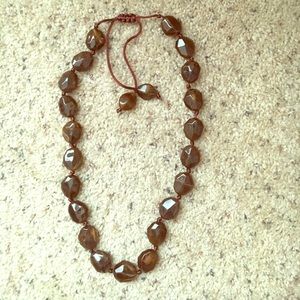 Brown beaded necklace