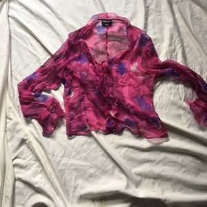 Giorgio Armani sheer ruffle top