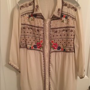 Johnny Was embroidered blouse
