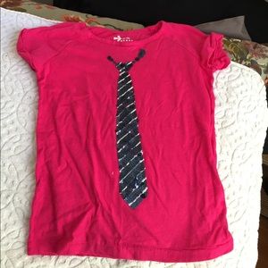 Old Navy Pink tee with sequin tie size xs (5)