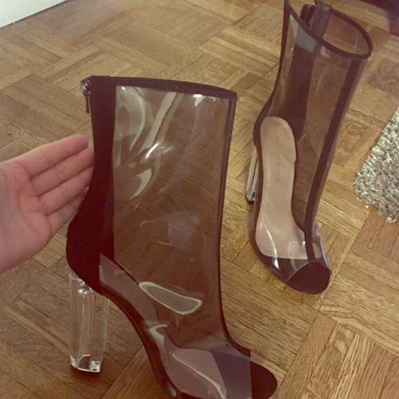 clear open toe boots