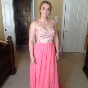 Pink prom dress.