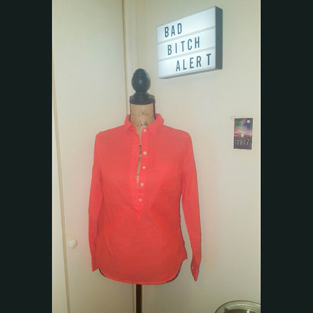 Coral Button Work Shirt