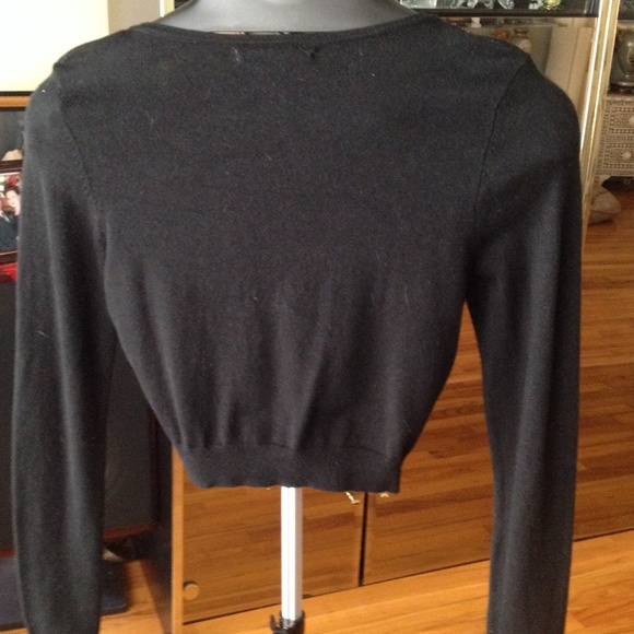 NWOT black sequence button down sweater S - Picture 3 of 4