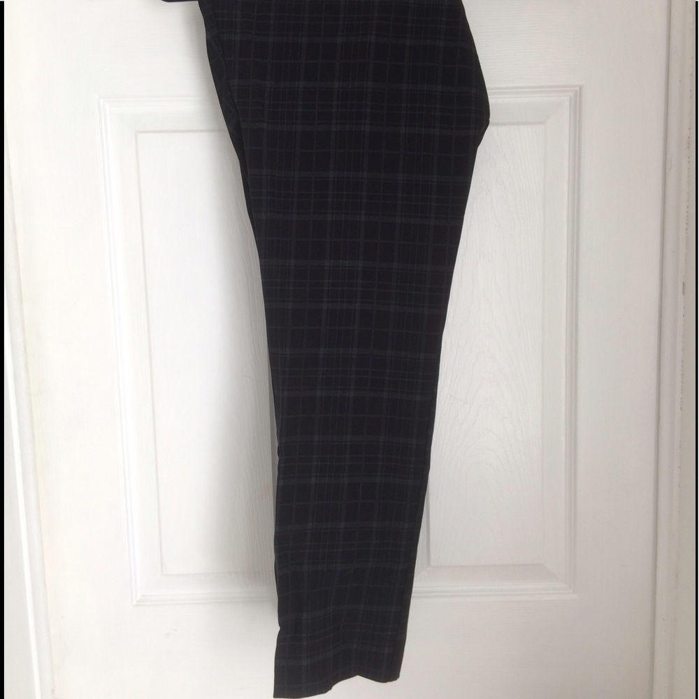 Grey on Black Plaid Dress Pants