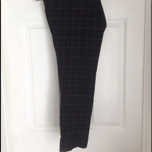 Grey on Black Plaid Dress Pants