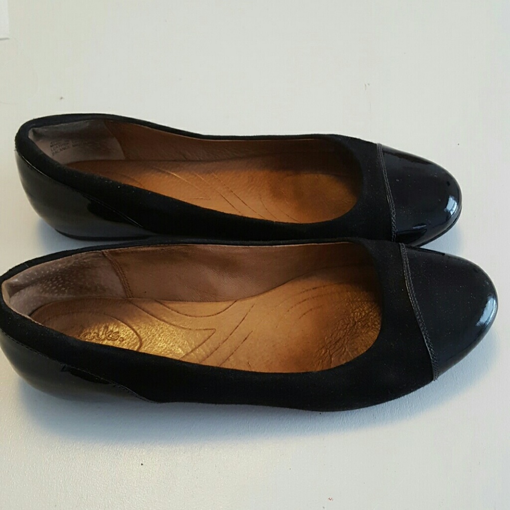 Black suede flats