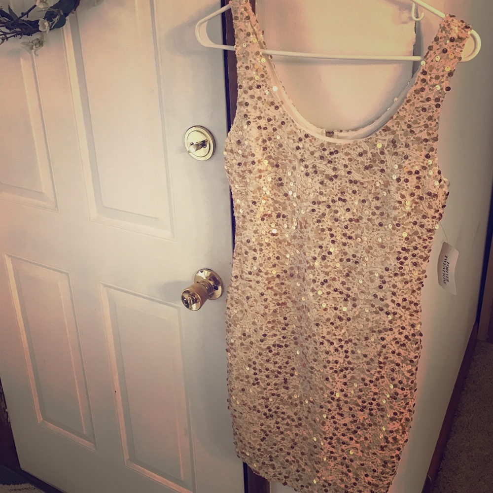 Gold and white dress