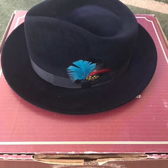 Navy Biltmore fedora - Picture 1 of 4