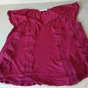 Pink rose red boho shirt