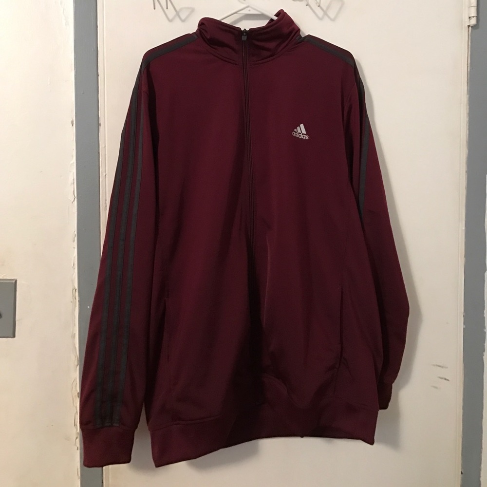 Adidas maroon zip up