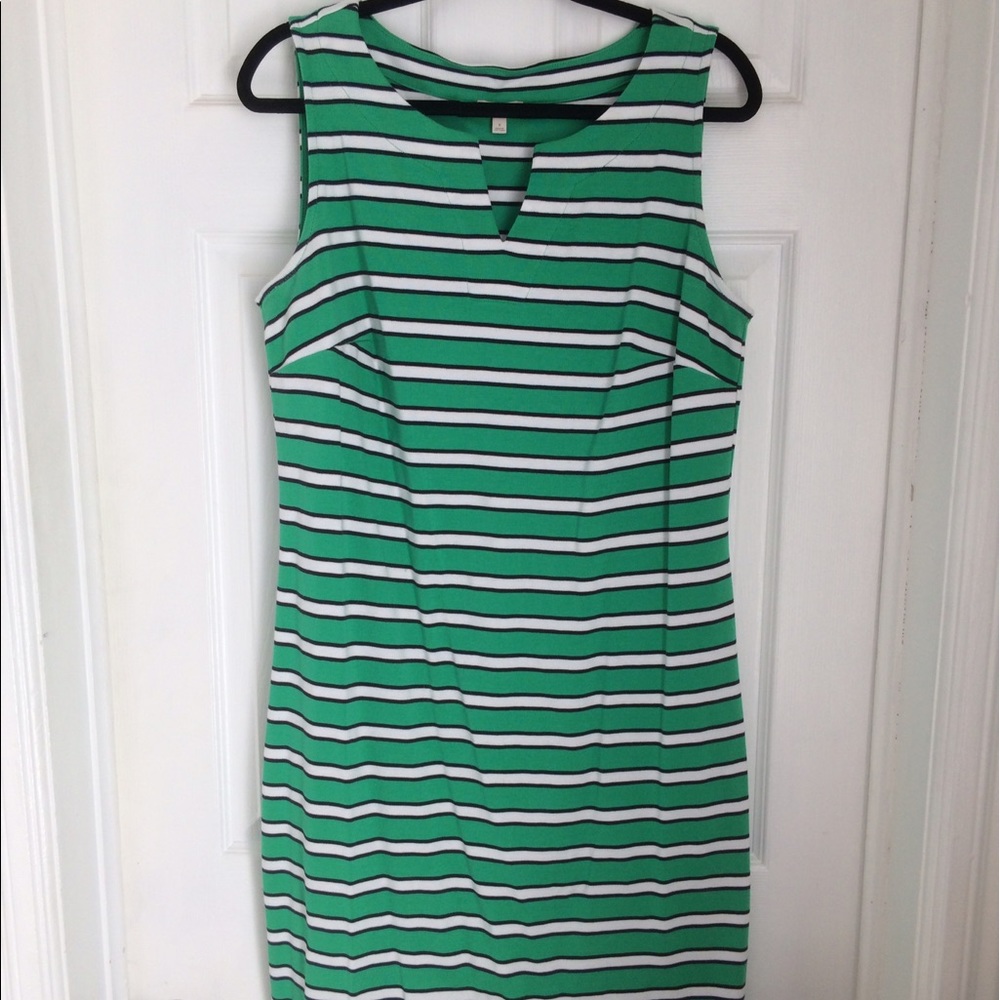 Green Striped Talbots Woman Dress