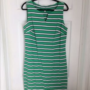 Green Striped Talbots Woman Dress