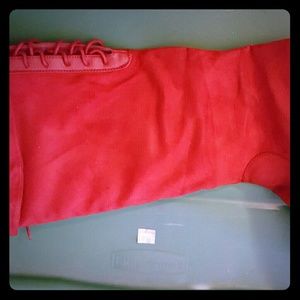 2 lips two fold top red boots