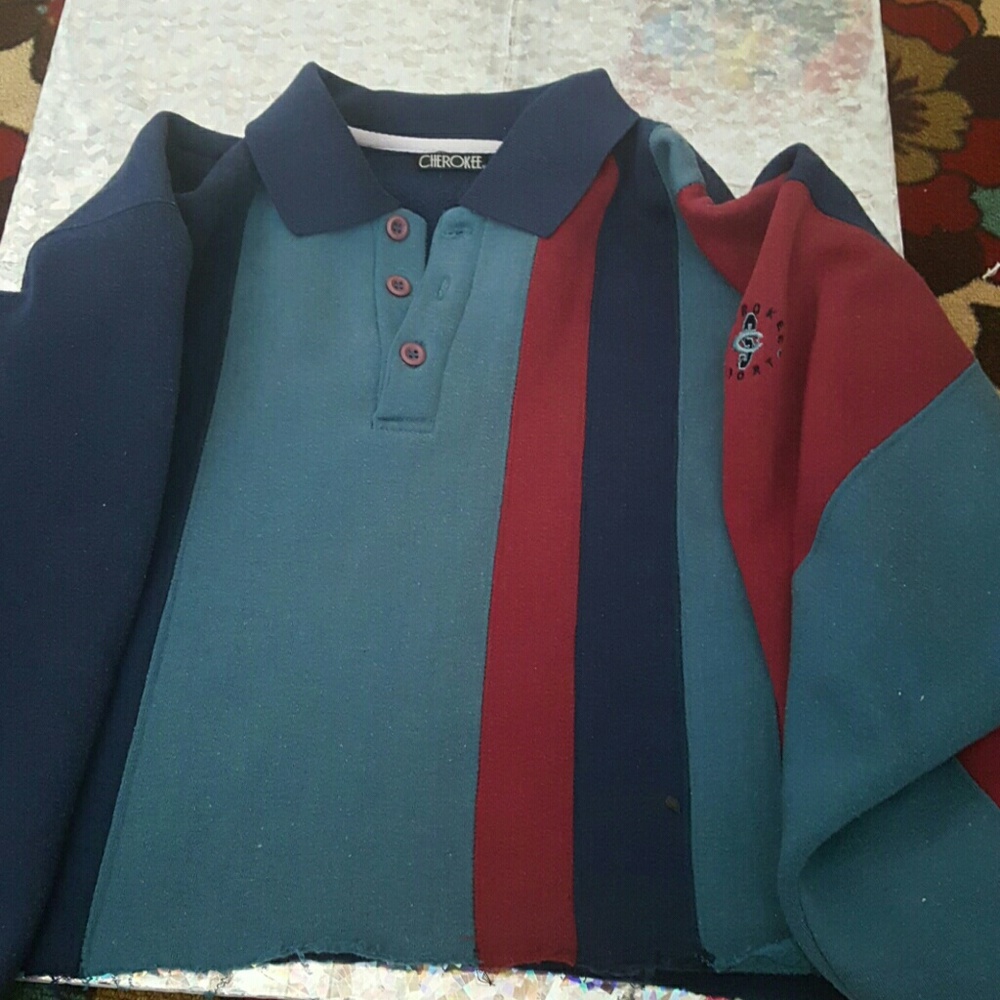 90s cropped colorblock sweater