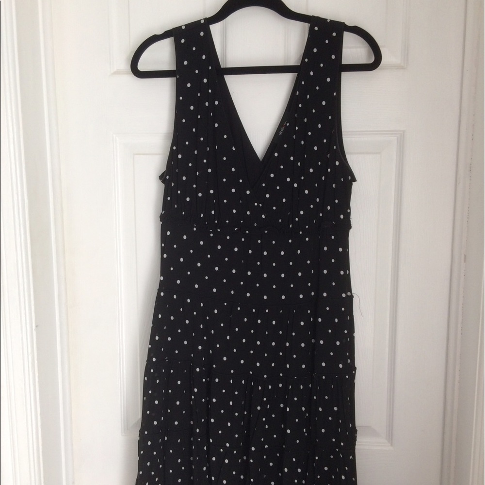 Black polka dot sun dress